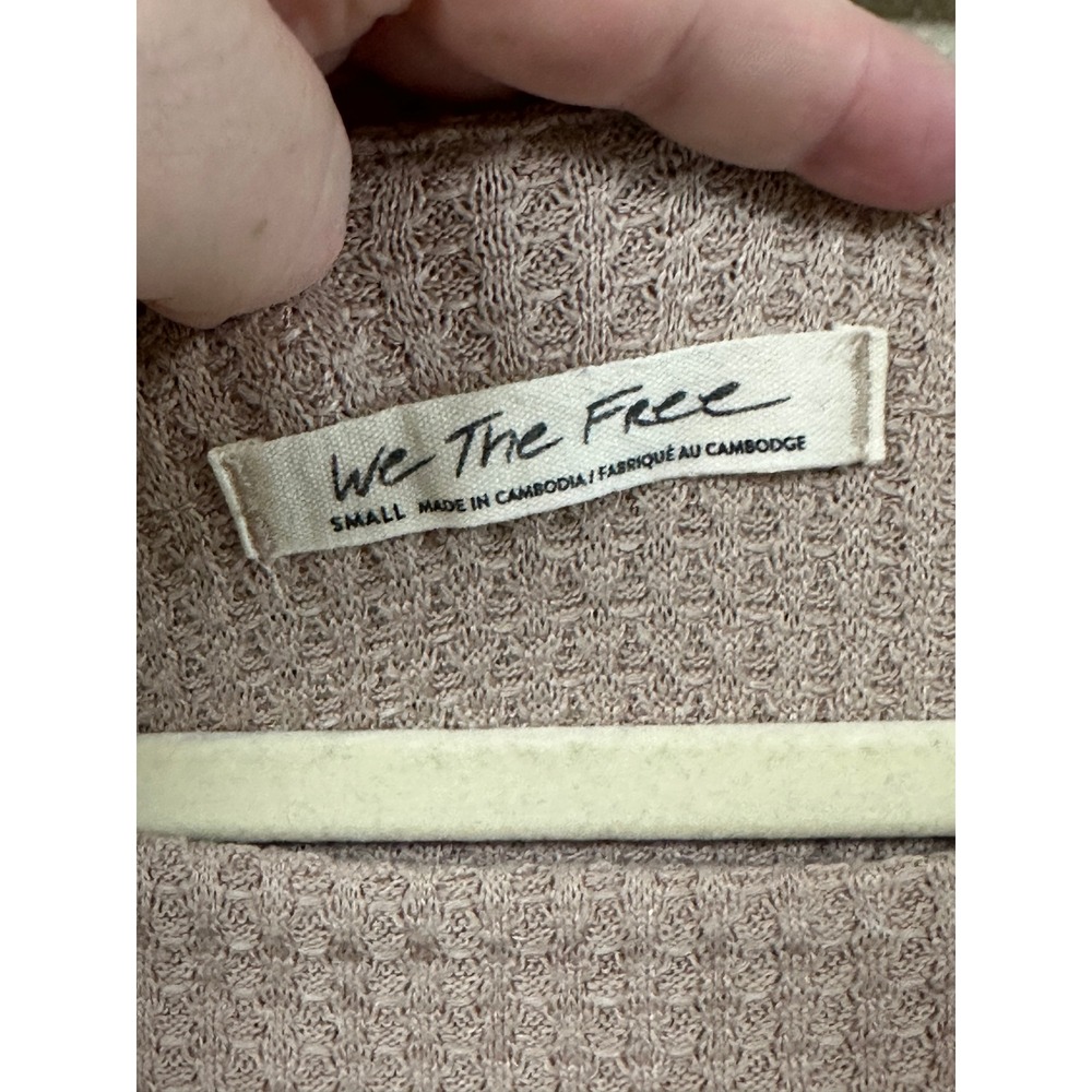 We The Free Free People North Shore Thermal Waffle Scoop Neck Oversized Small - Picture 2 of 5